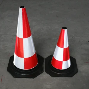 red hazard cones